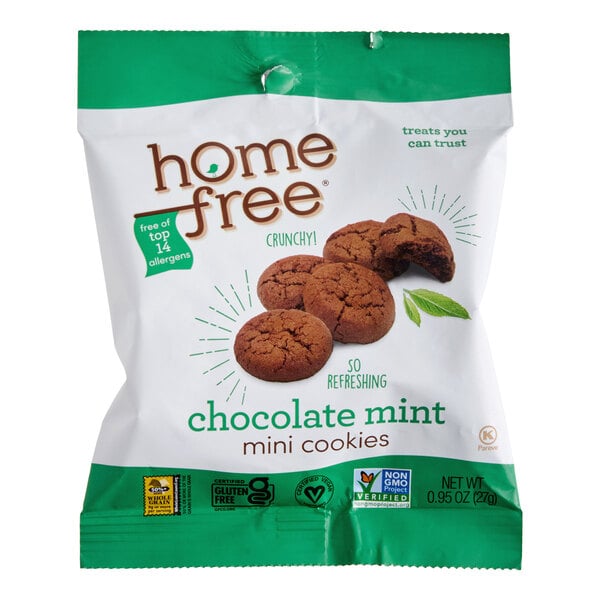 Homefree Gluten-Free Mini Chocolate Mint Cookies 0.95 oz. - 30/Case