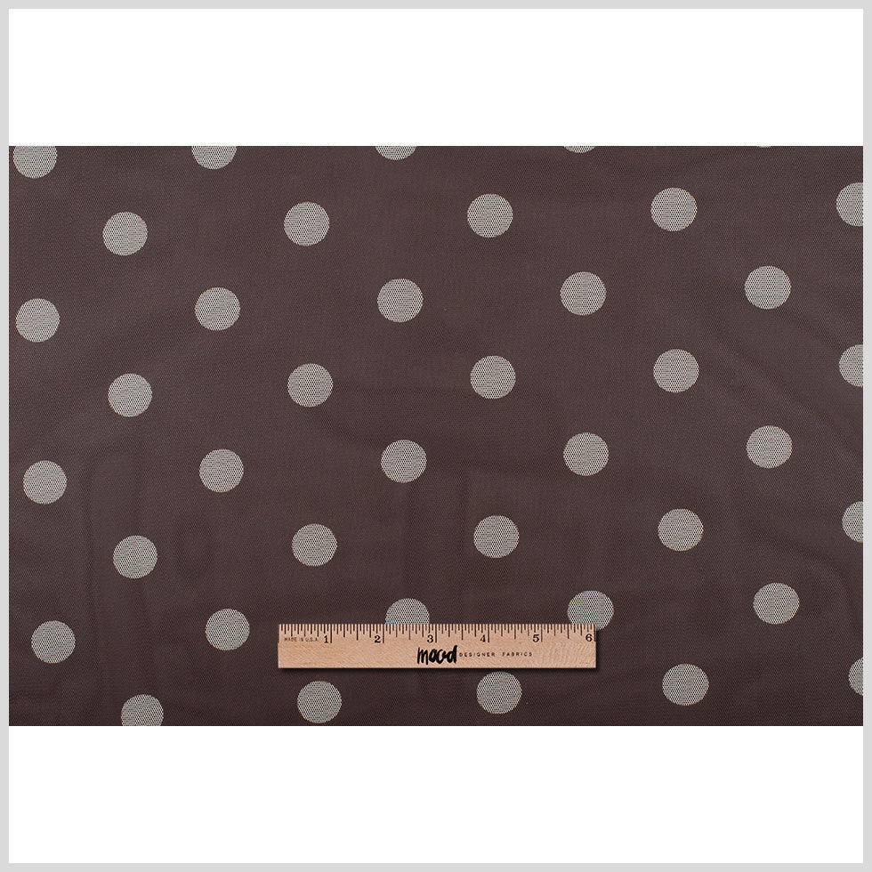 Brown/Ivory Polka Dot Polyester Mesh