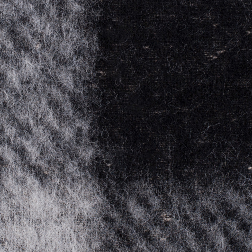 Small Gray/Ivory Bonded Lamb Leather and Felted Wool