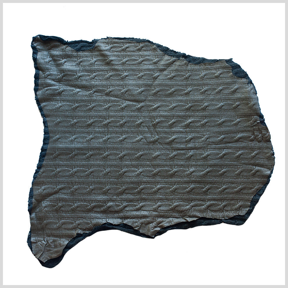 Medium Brown/Black Textural Bonded Lamb Leather and Wool