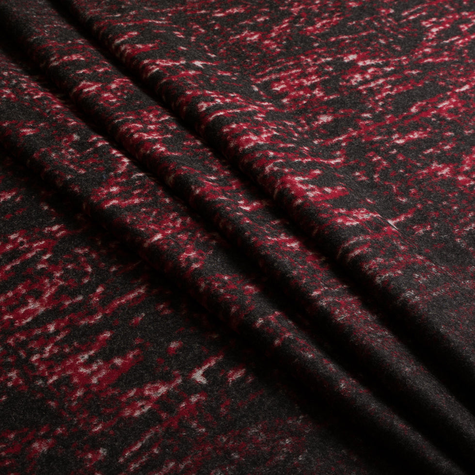 Red/Gray Abstract Wool Knit Panels