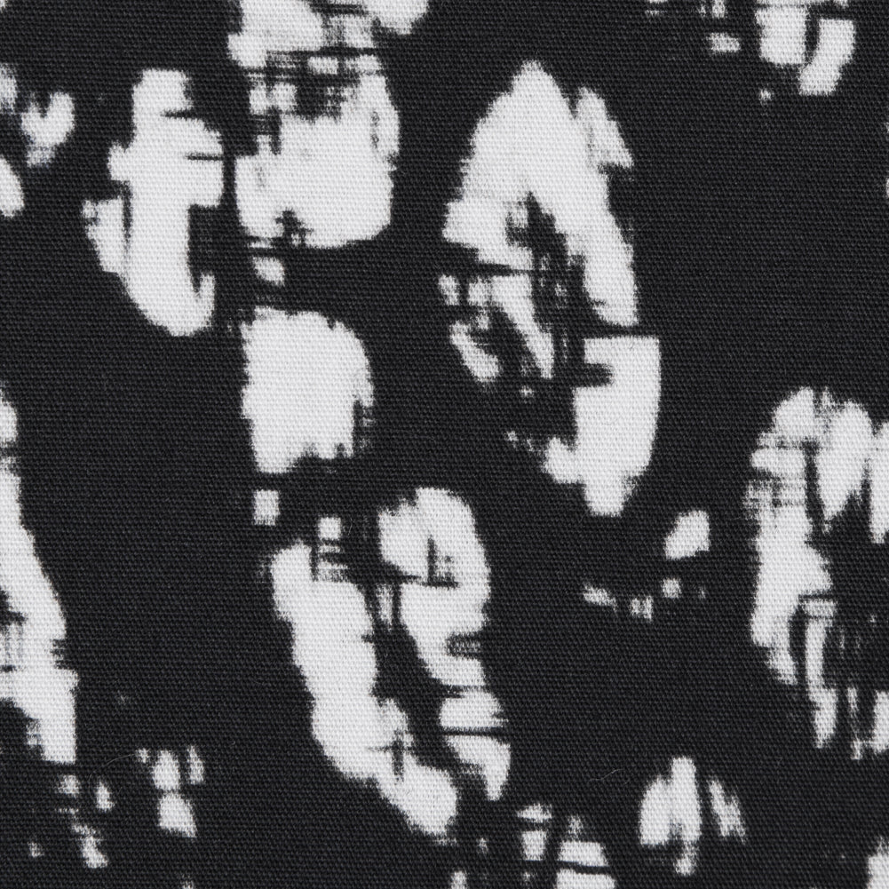 Midnight Blue and White Abstract Cotton Woven