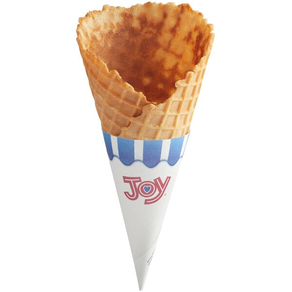 JOY Large Wide Mouth Jacketed Waffle Cone - 140/Case