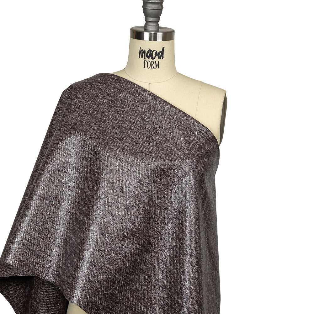 Heathered Fig Laminated Wool Tweed