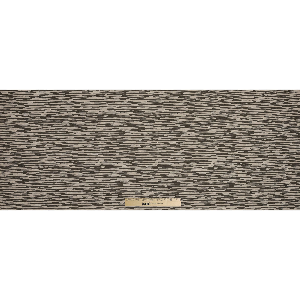 Beige and Olive Striated Wool Jacquard