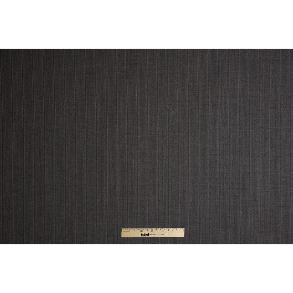 Neutral Gray/Pink Pinstriped Super 120 Wool Suiting