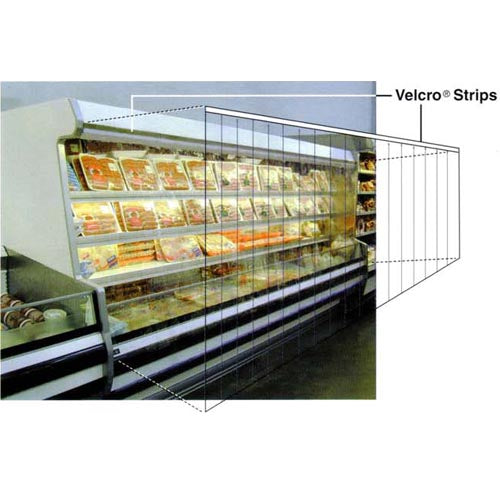 Strip Curtain for Upright Refrigerated Display Case, 48"W x 55"H