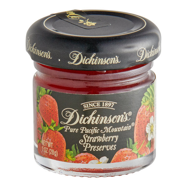 Dickinson's 1 oz. Pure Pacific Mountain Strawberry Preserves - 72/Case