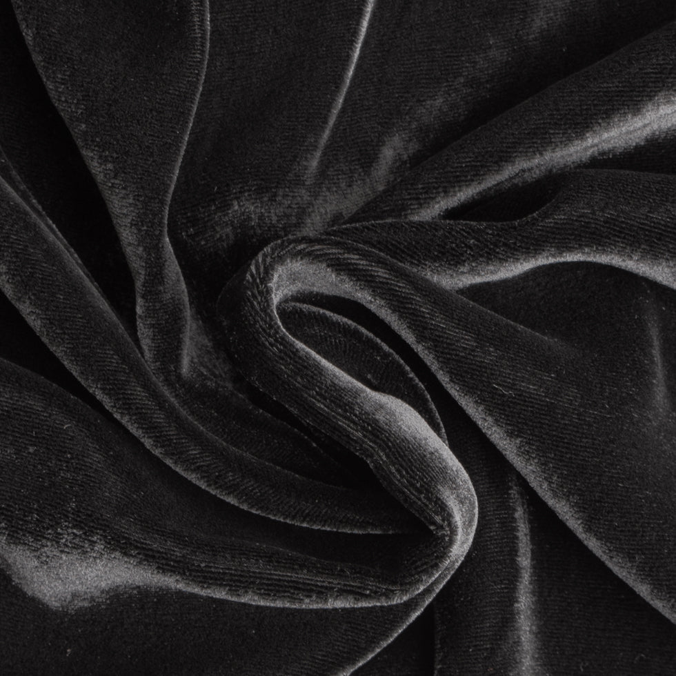 Soft Rayon-Silk Velvet - Black - Cicero Collection
