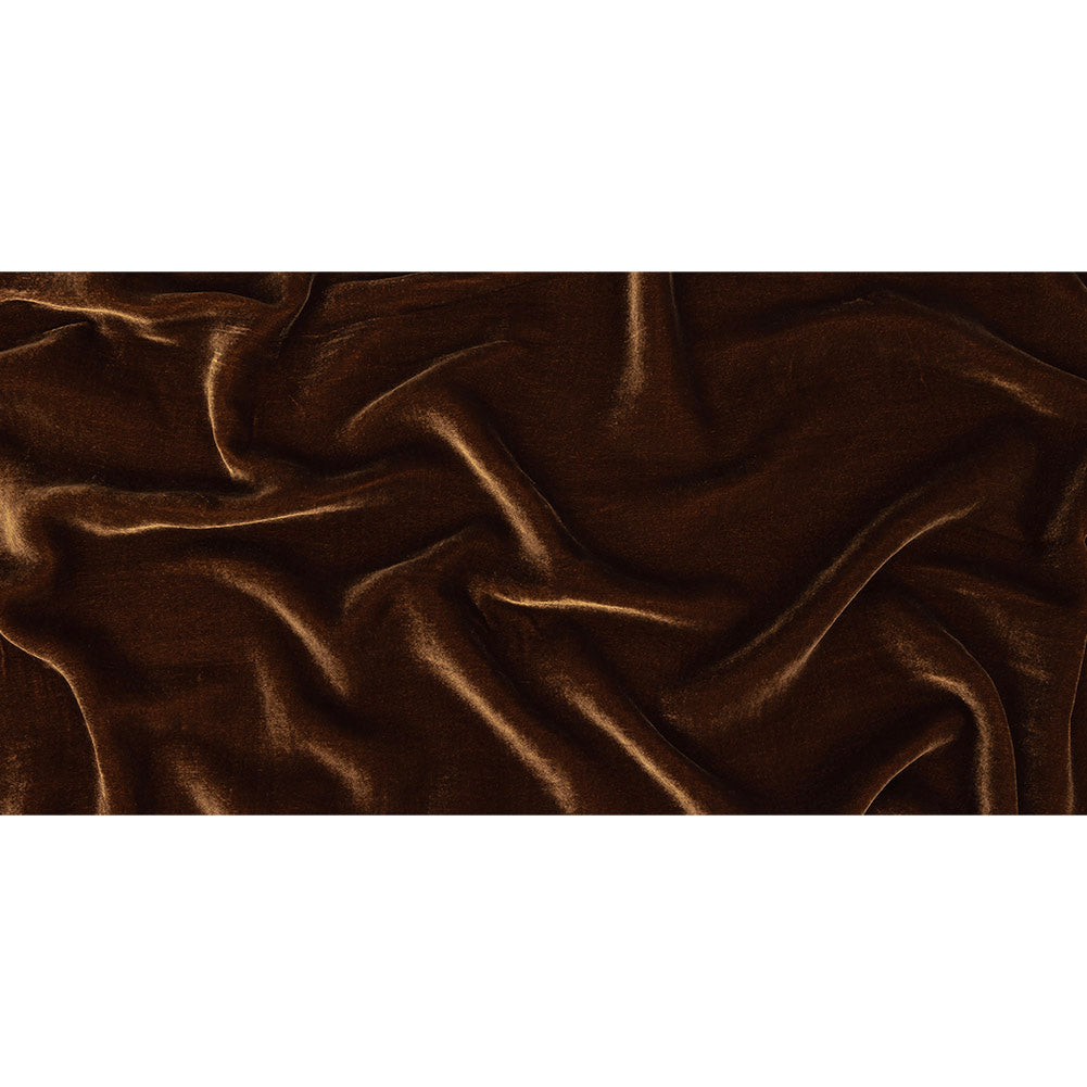 Soft Rayon-Silk Velvet - Rust Brown - Cicero Collection
