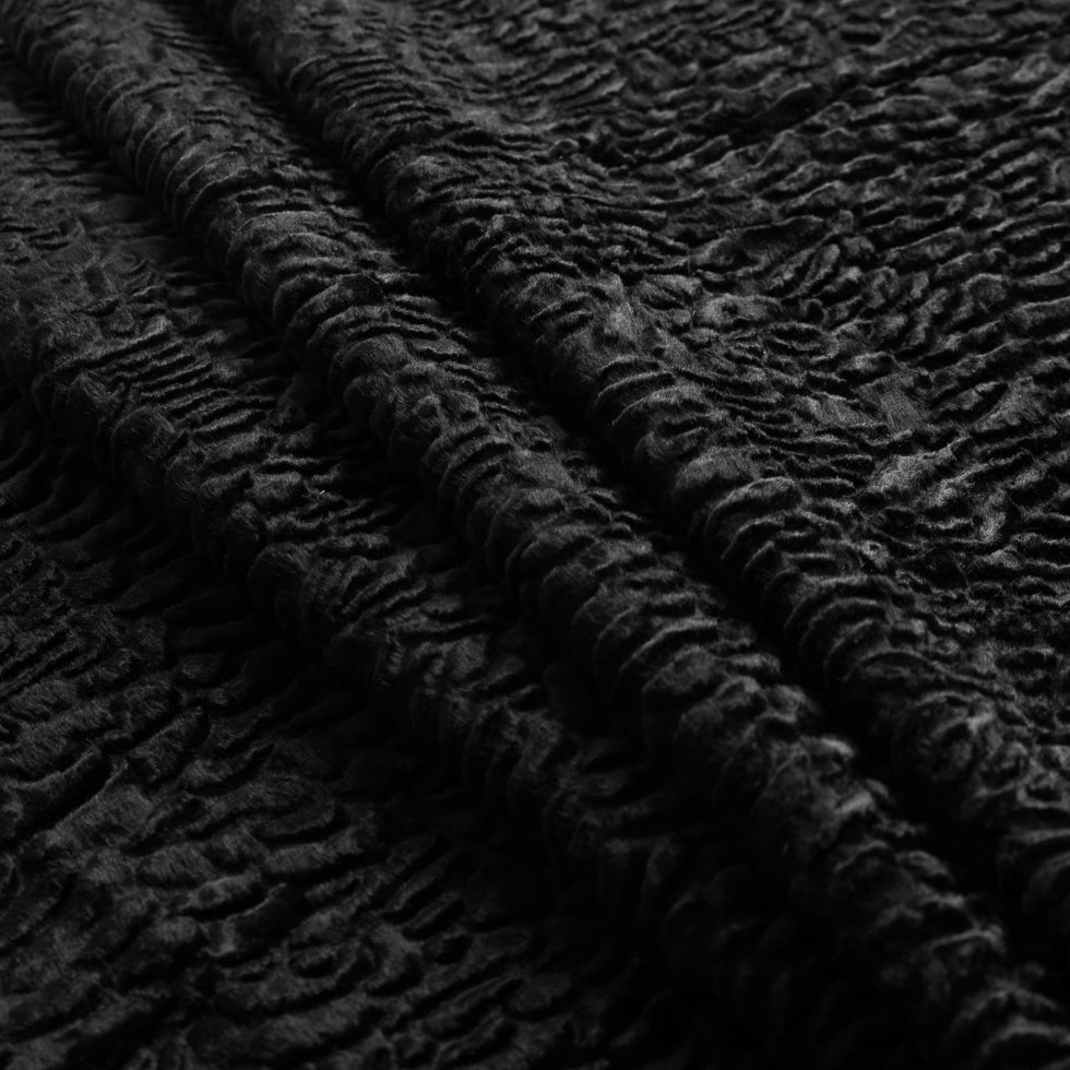 Faux Persian Lamb Fur - Black