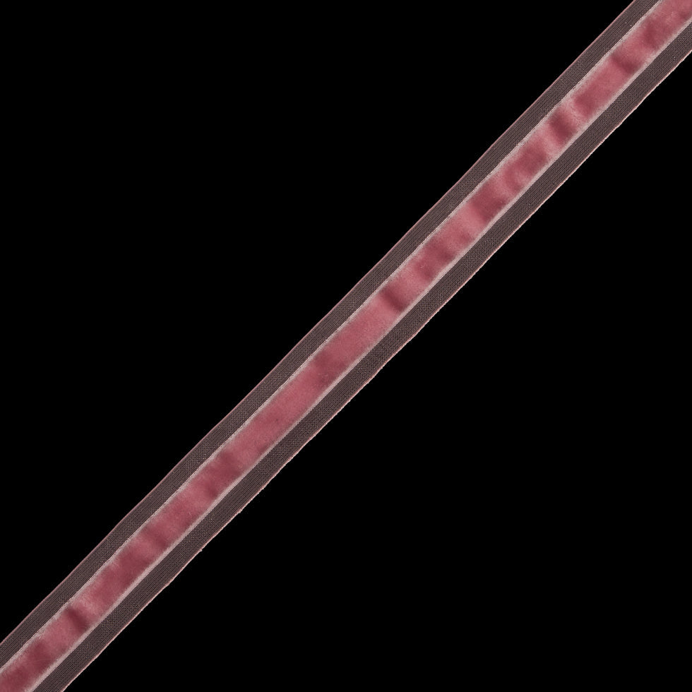 Pink Velvet and Sheer Ribbon - 0.625"