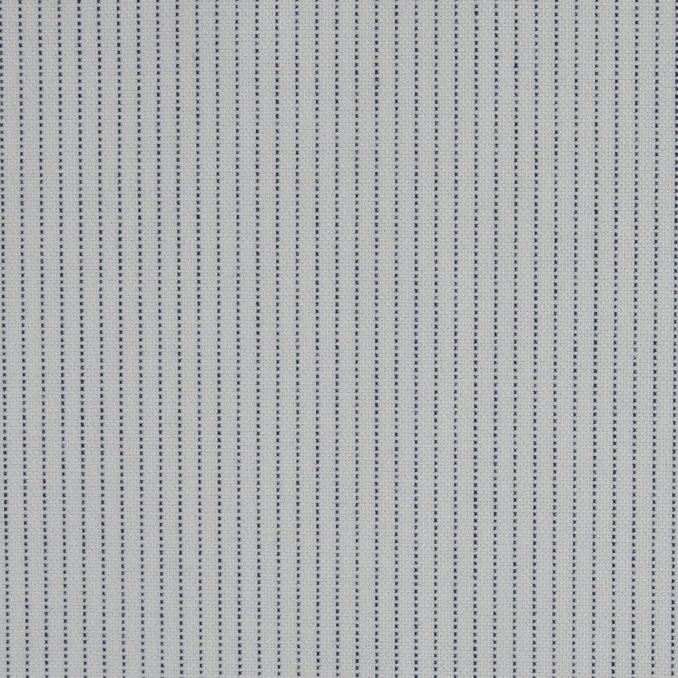White and Navy Pinstripes Cotton Shirting