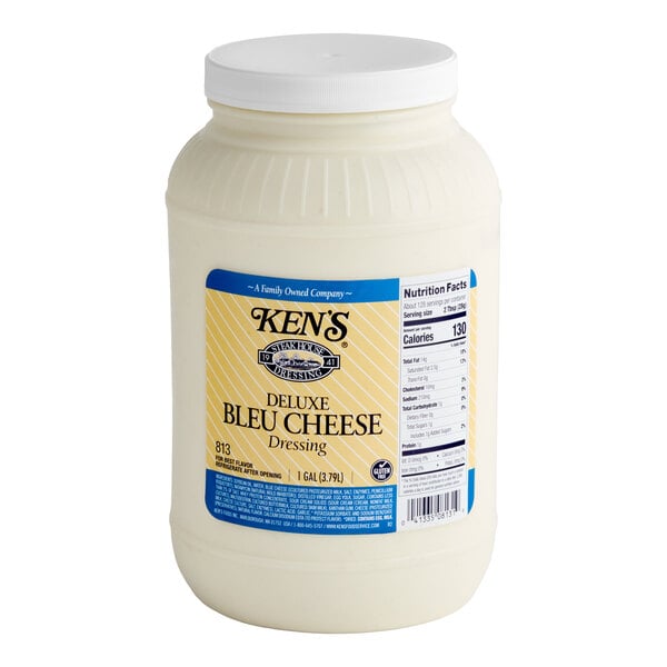Ken's Foods 1 Gallon Deluxe Bleu Cheese Dressing - 4/Case