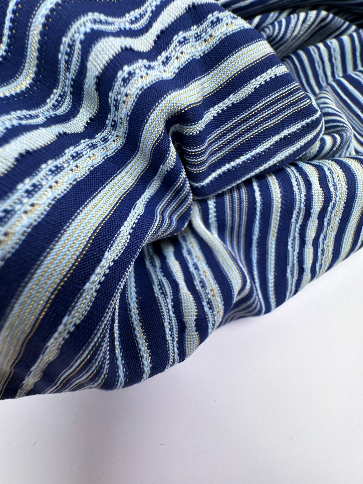 Polyamide Elastane Jacquard Knit Blue Striped