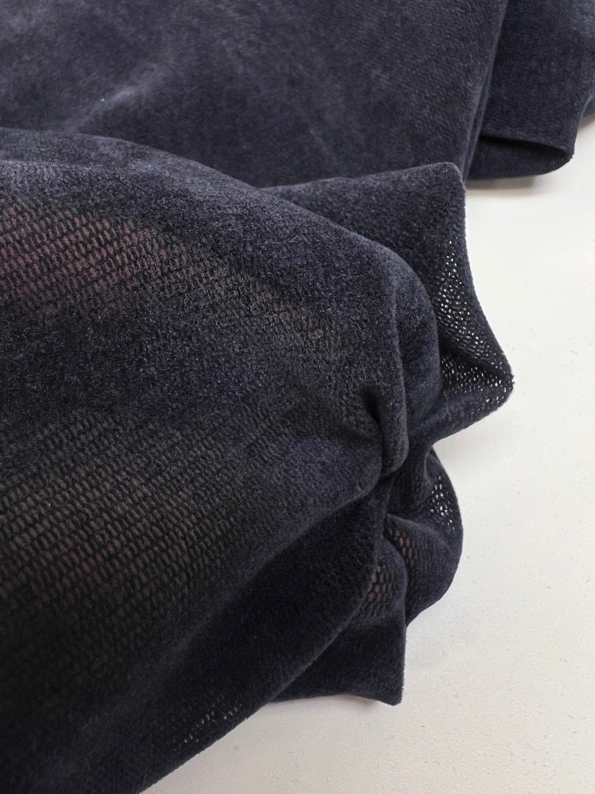 Nylon Viscose Flock Mesh Fabric Blue Shade