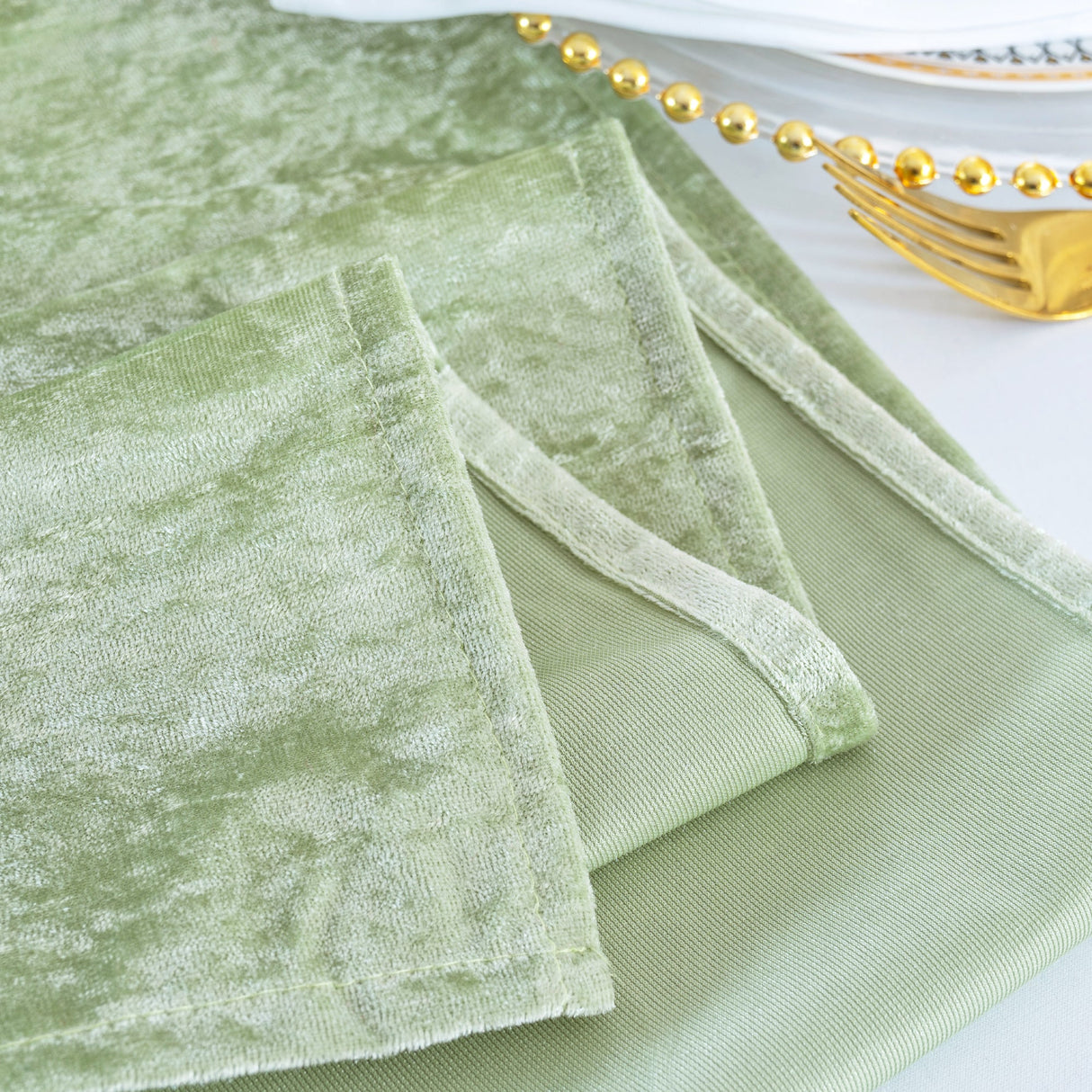 Crushed Velvet Table Runner 13x108 Sage Green