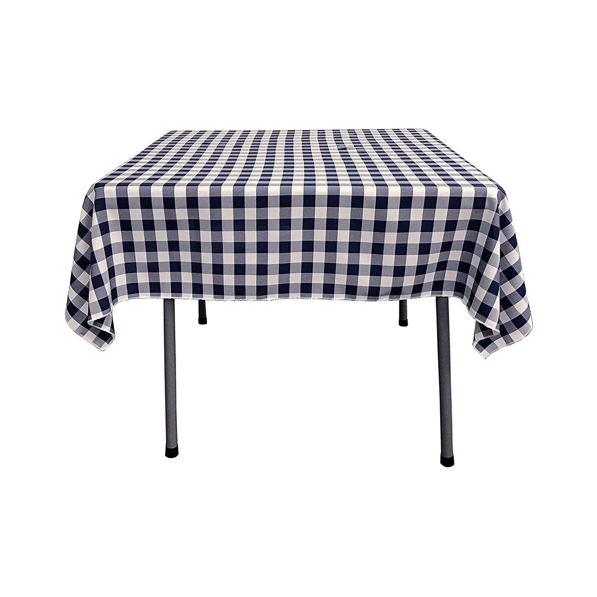 Square Tablecloth Polyester Fabric - Checkered Gingham Plaid, 30" X 30" (1 Piece)