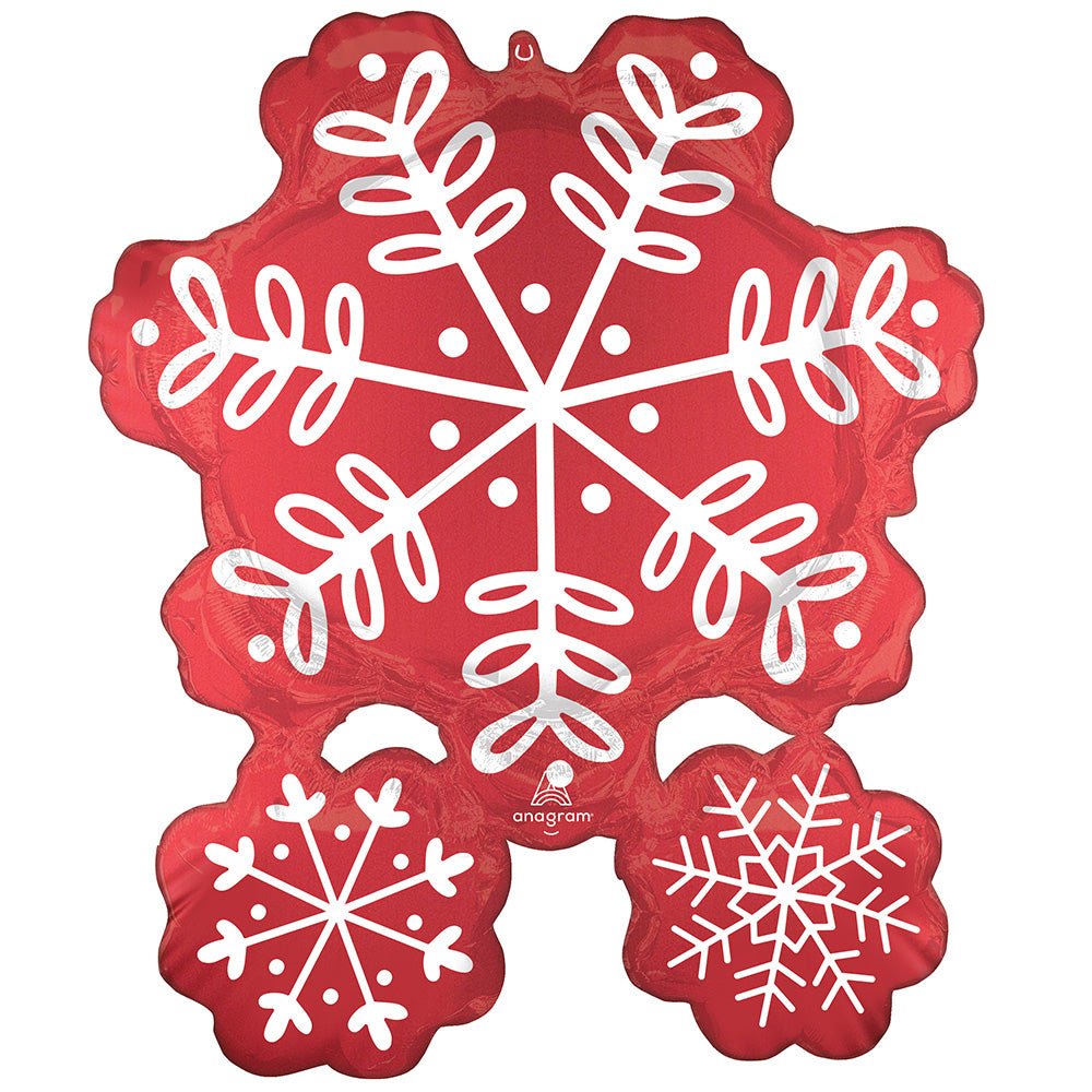 Foil Balloon Satin Nordic Snowflakes
