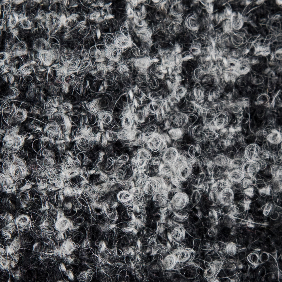 Black/White Stiff Boucled Wool Double Cloth