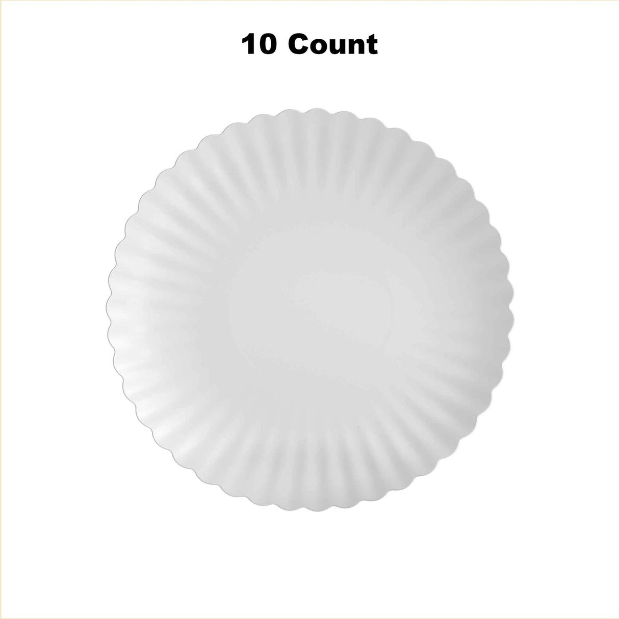 10 Count Snow Scalloped Paper Plates Elegant White Disposable 8.5 Inch Party Supplies