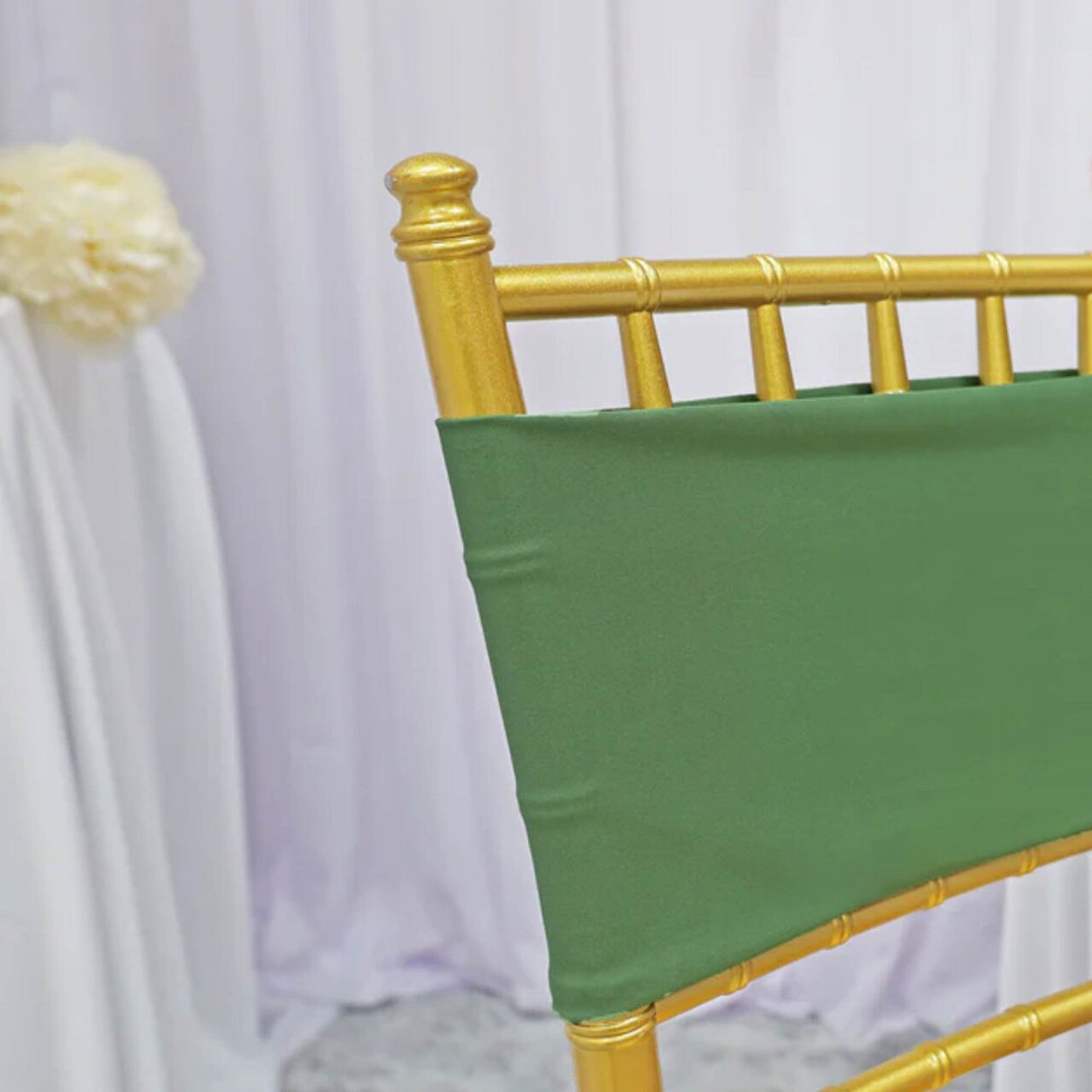 10 Pieces Canary Yellow Stretch Spandex Chair Bands 7 x 13 Inches