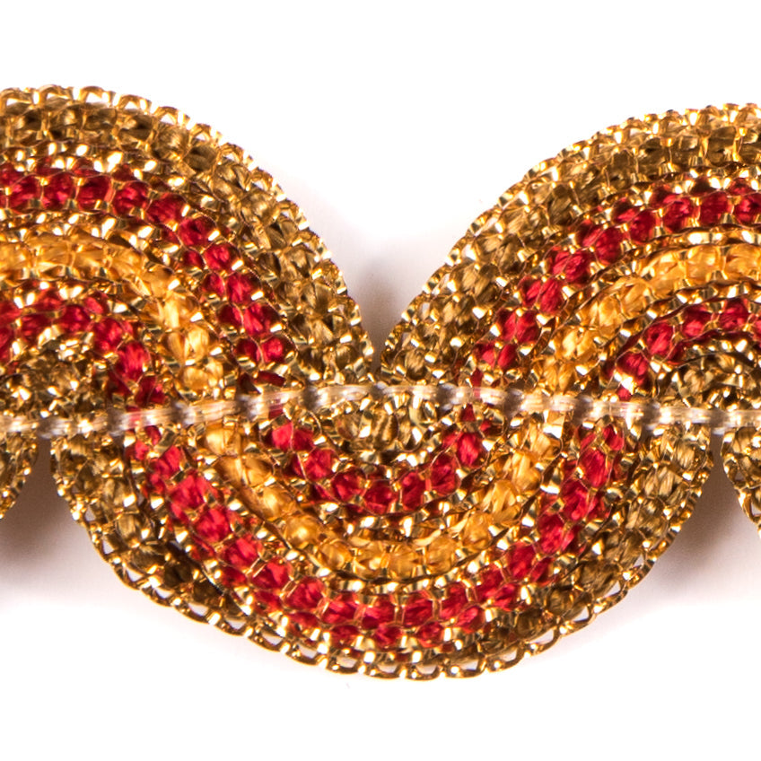 Metallic Gold and Yellow Braided Ric Rac - 1"