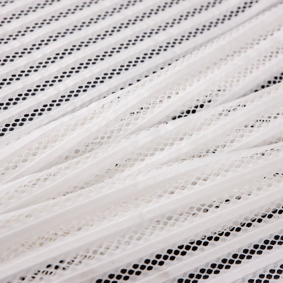 Ecru Ribbed Knit/Novelty Netting