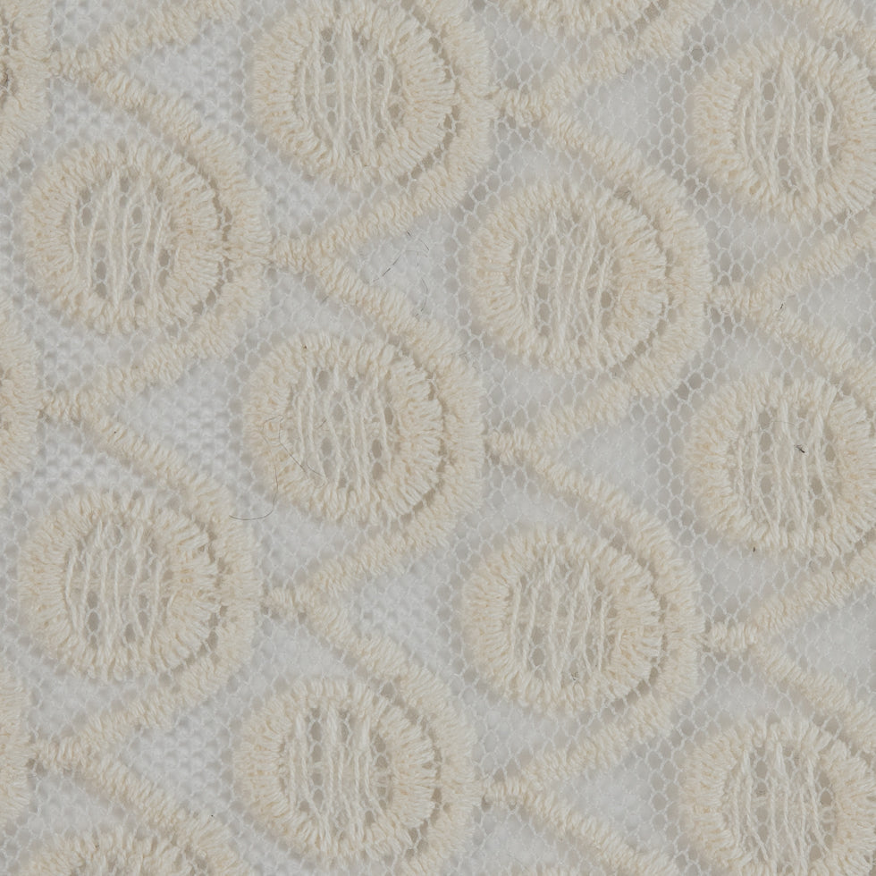Famous NYC Designer Off-White Scalloped Lace on Netting