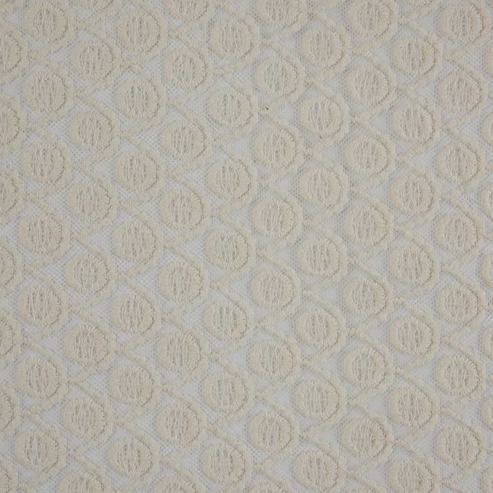 Famous NYC Designer Off-White Scalloped Lace on Netting