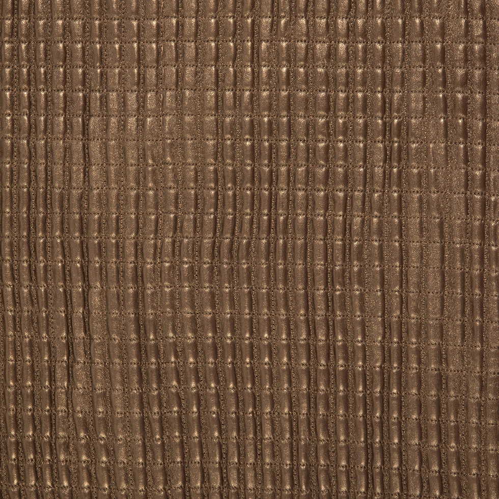 Small Brown Quilted Lamb Hide w/ Black Knit Backing