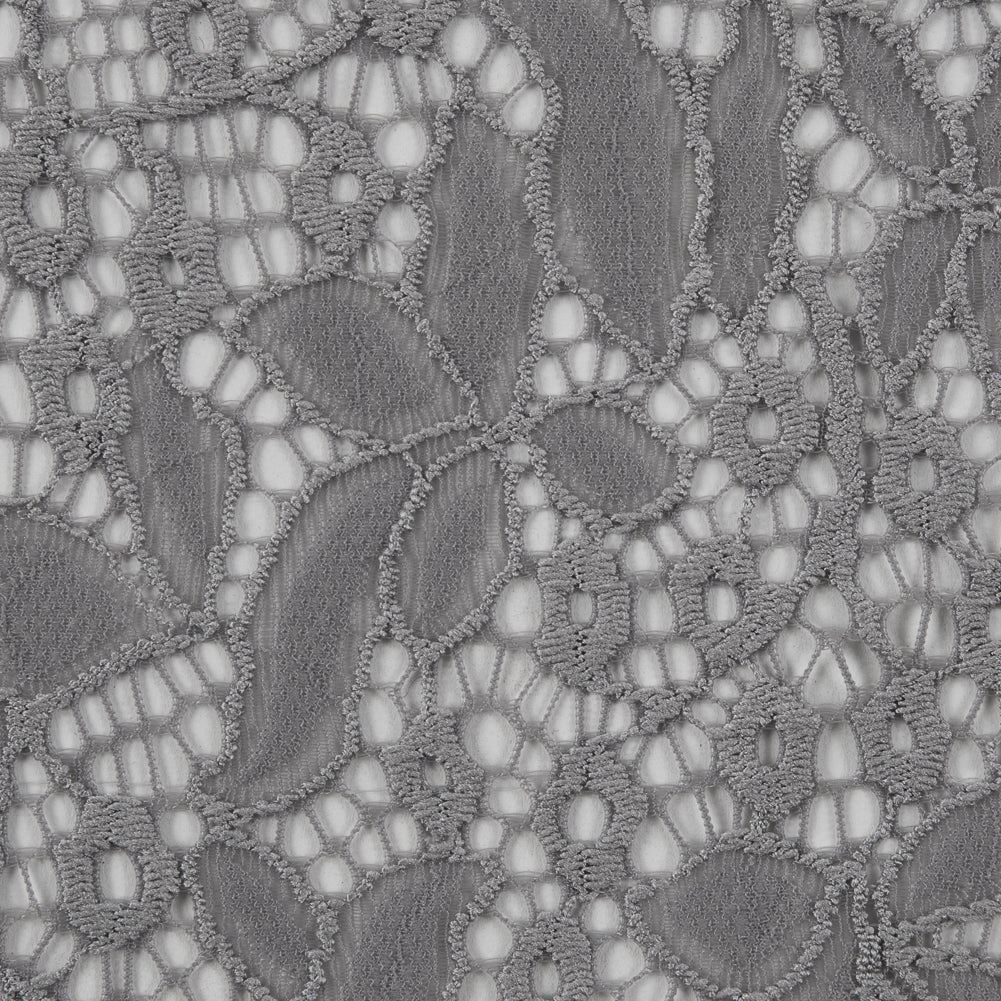 Stretch Lace - Gray Floral - Katerina Collection