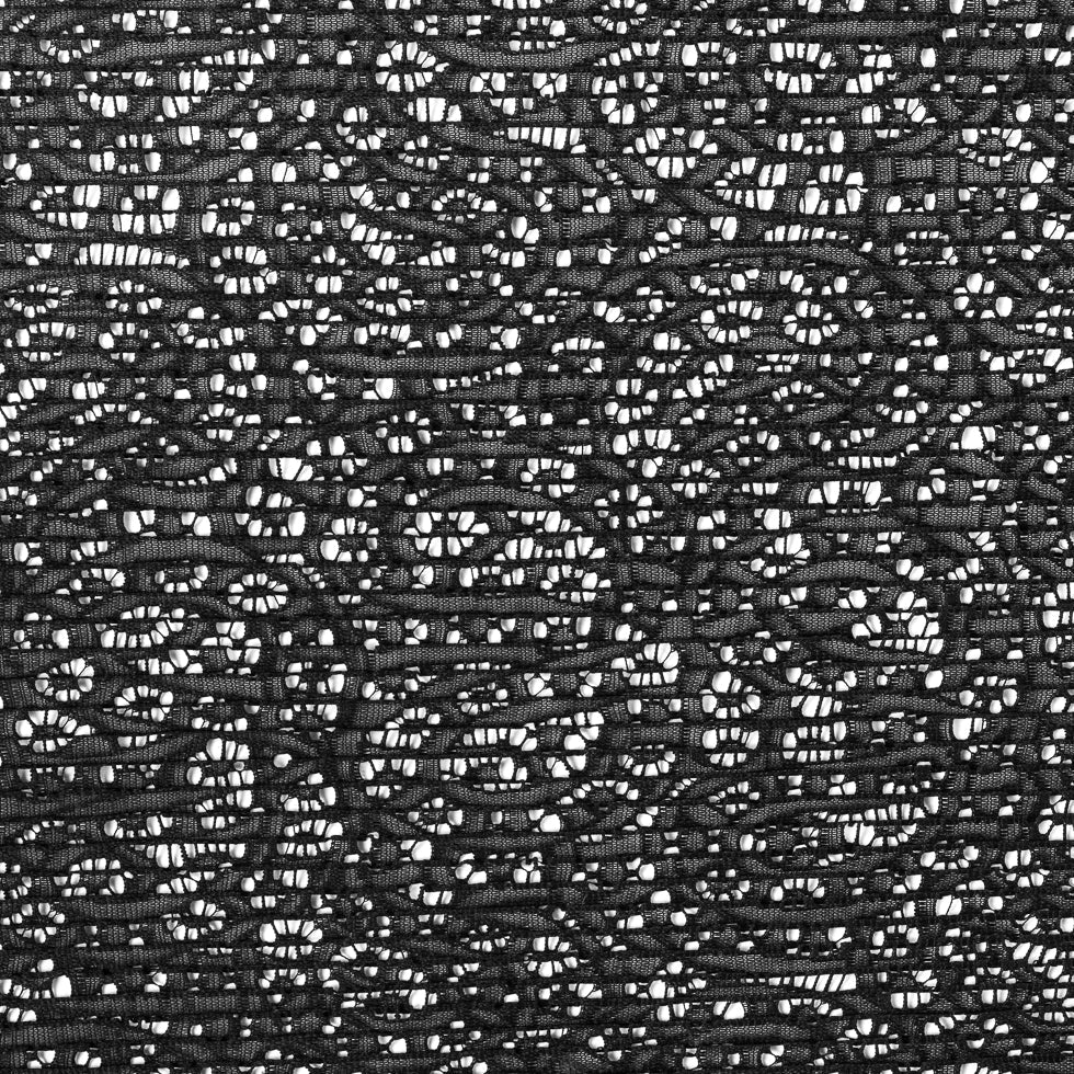 Black Novelty Lace w/ Knife Pleats