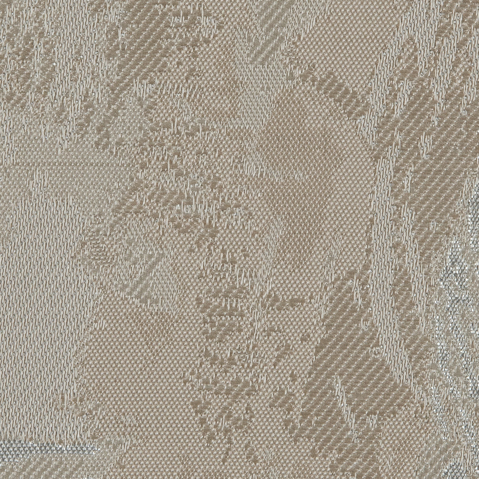 Metallic Silver/Cream Abstract Jacquard/Brocade