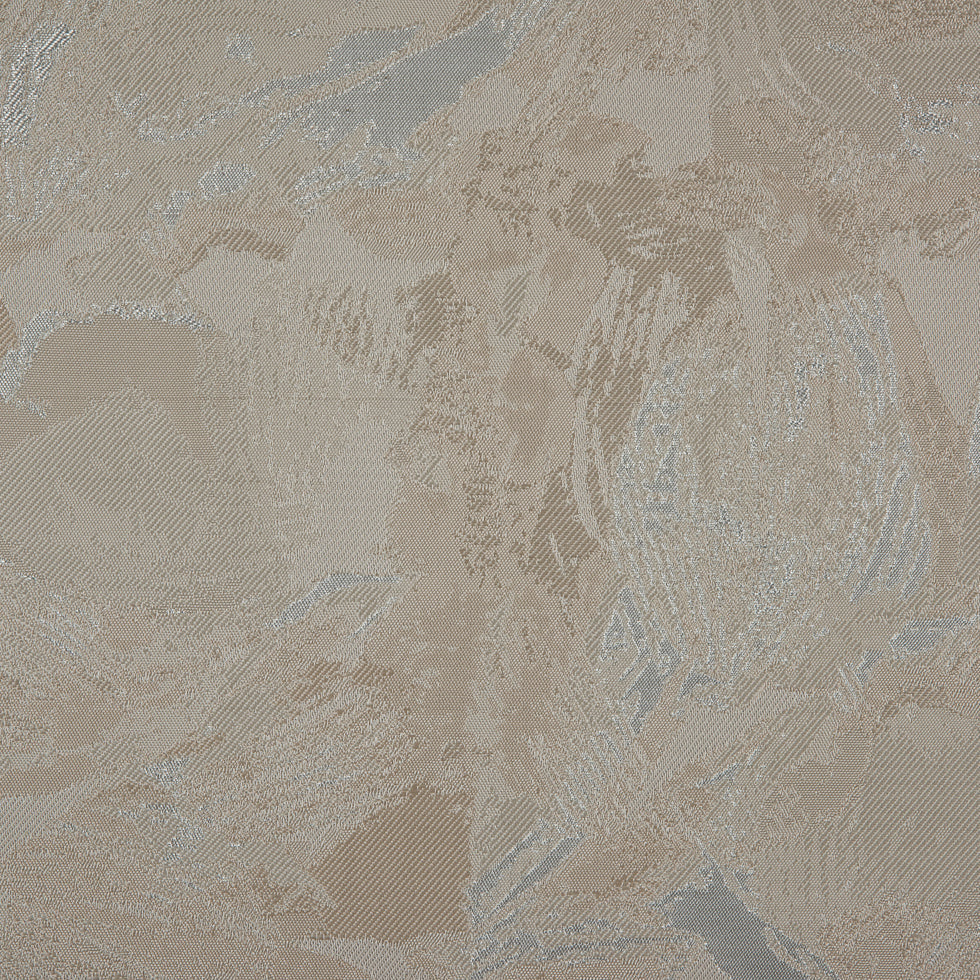 Metallic Silver/Cream Abstract Jacquard/Brocade