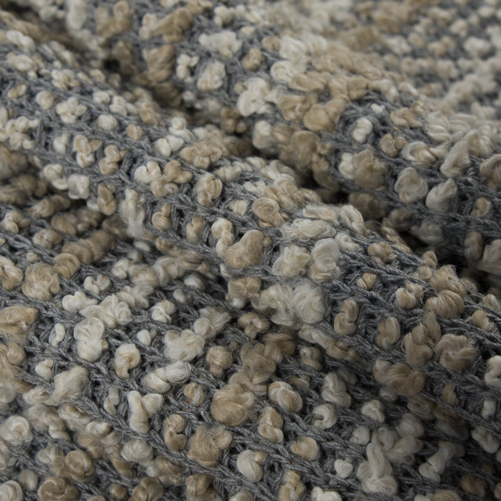 Griffin/Frozen Dew/White Cotton-Polyester Boucled Knit