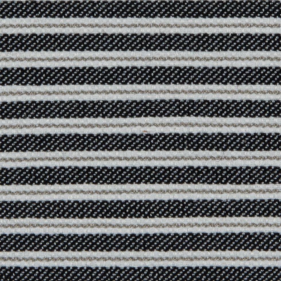 Black/White/Gray Striped Stretch Cotton Woven