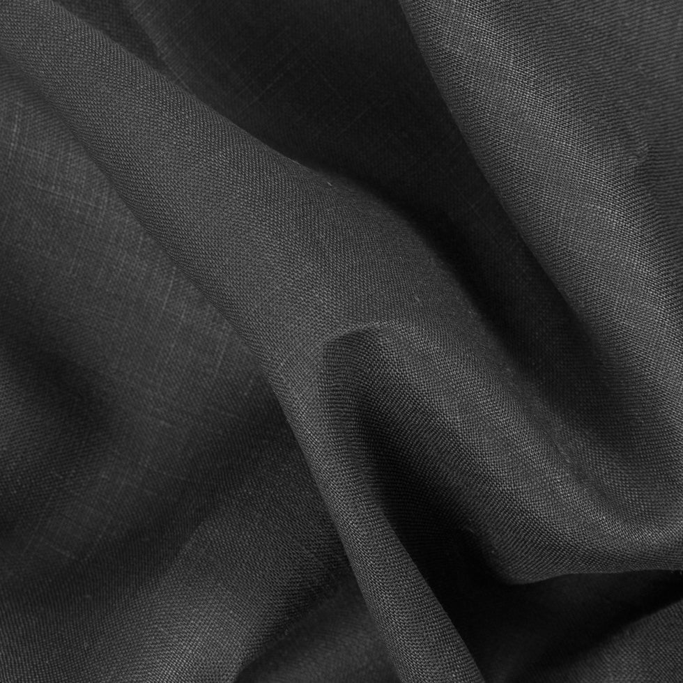 Medium Weight Linen Woven - Black - Grasmere Collection