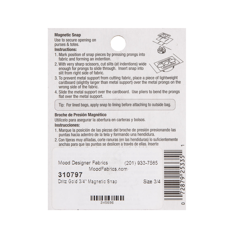 Dritz 3/4 Gold Magnetic Snaps