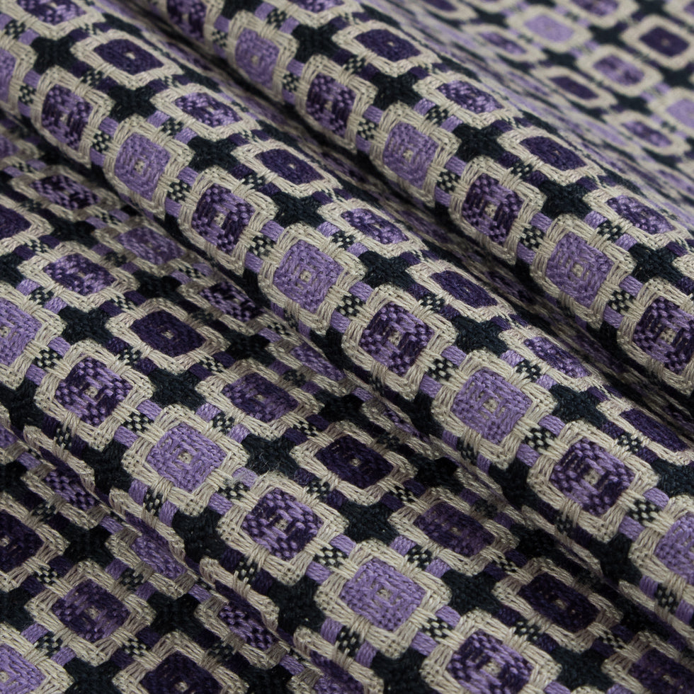 Violet/Amaranth Purple Geometric Blended Woven
