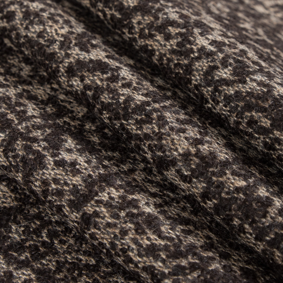 Turkish Coffee/White Swan Spotted Wool Boucle
