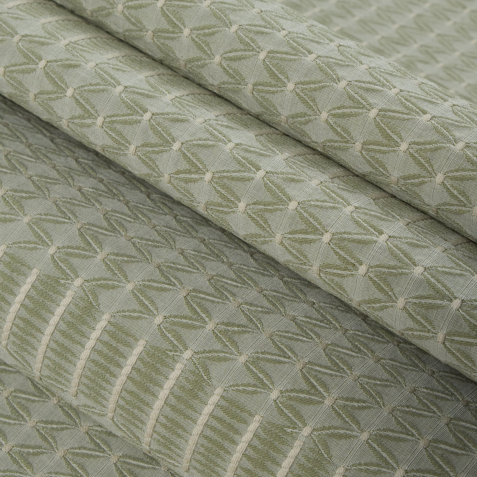 Whisper Green Textural Chevron Striped Woven