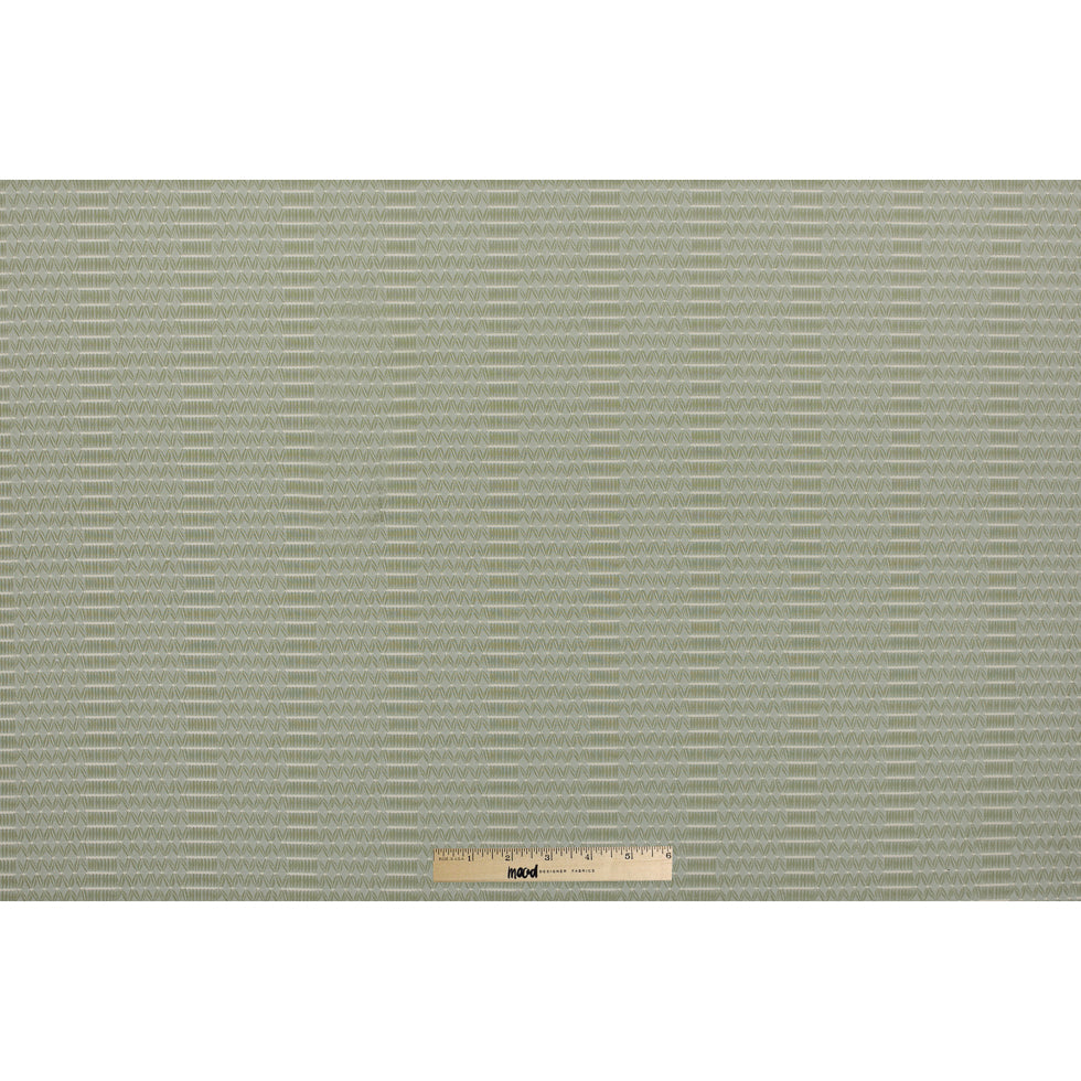 Whisper Green Textural Chevron Striped Woven