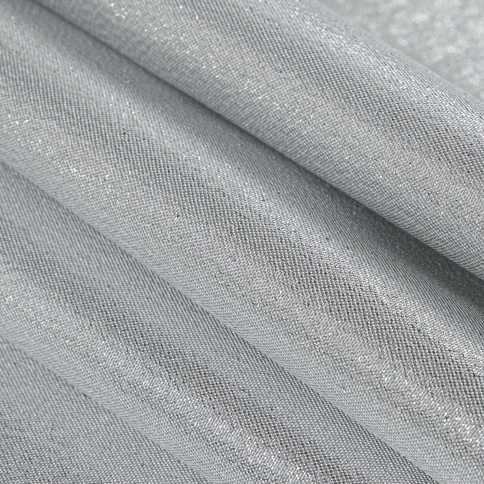 Metallic Polyester Lame - Silver and White