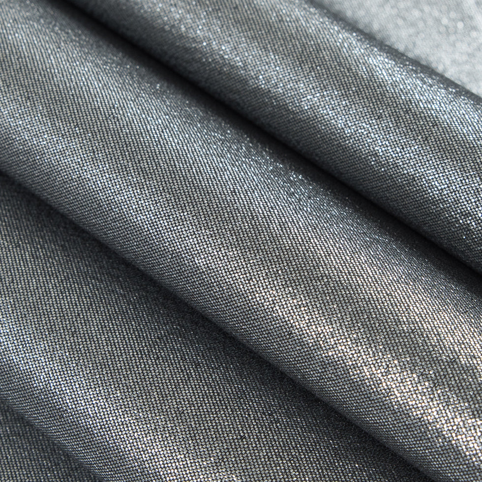 Metallic Polyester Lame - Silver and Black