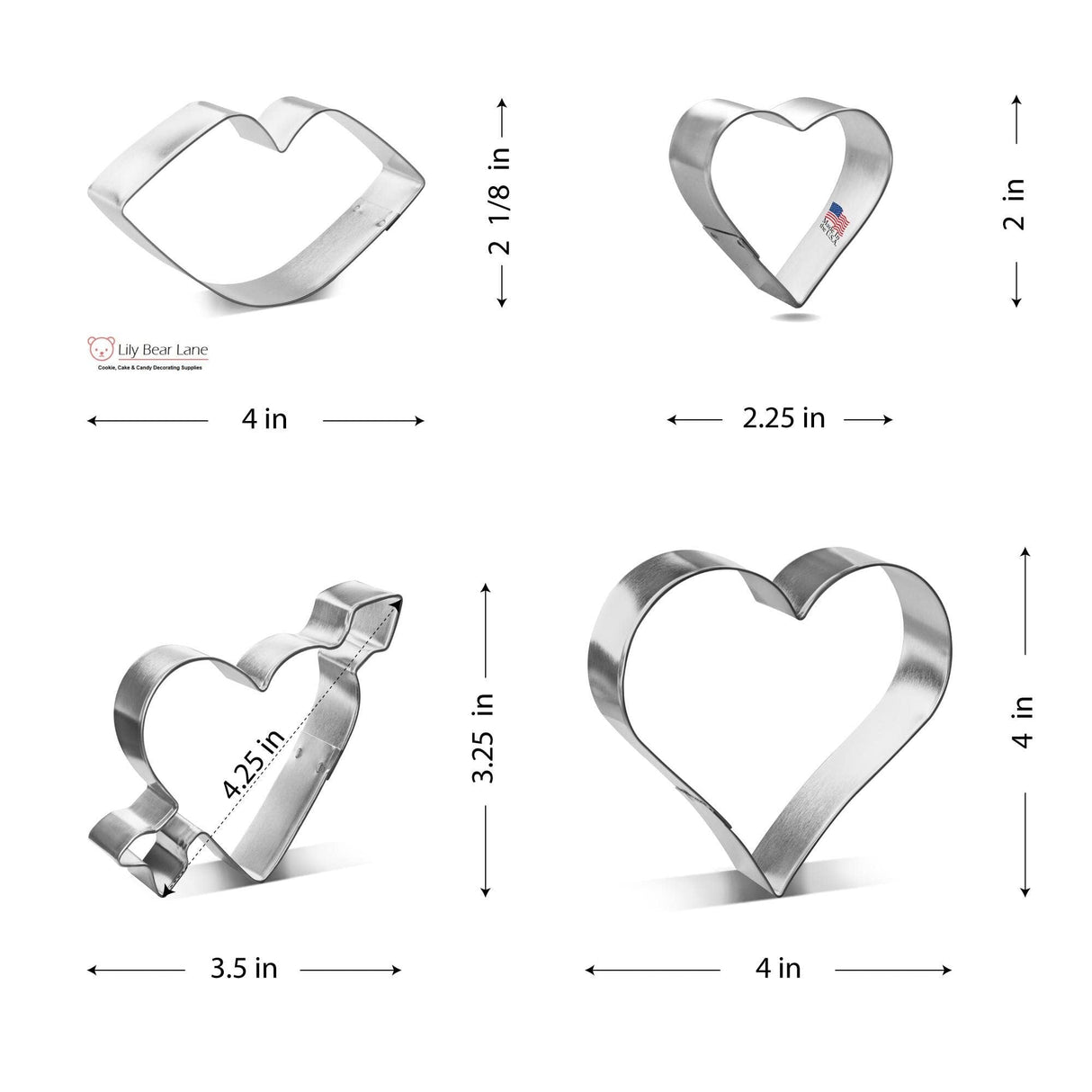 Kiss From The Heart Cookie Cutters 5 Pc Set HS0470