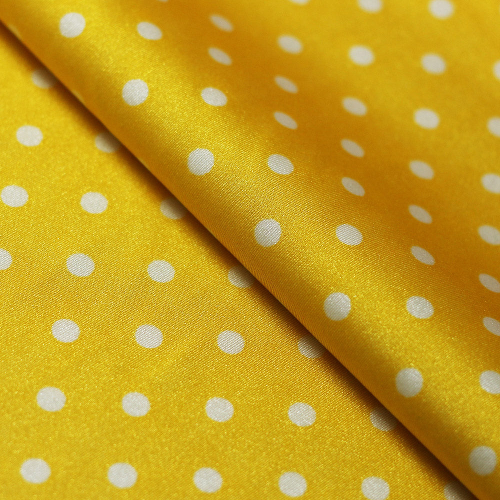 Polka Dots Nylon Spandex Fabric - Multiple Colors Small White Dots, 58/60" Width (1 Yard)