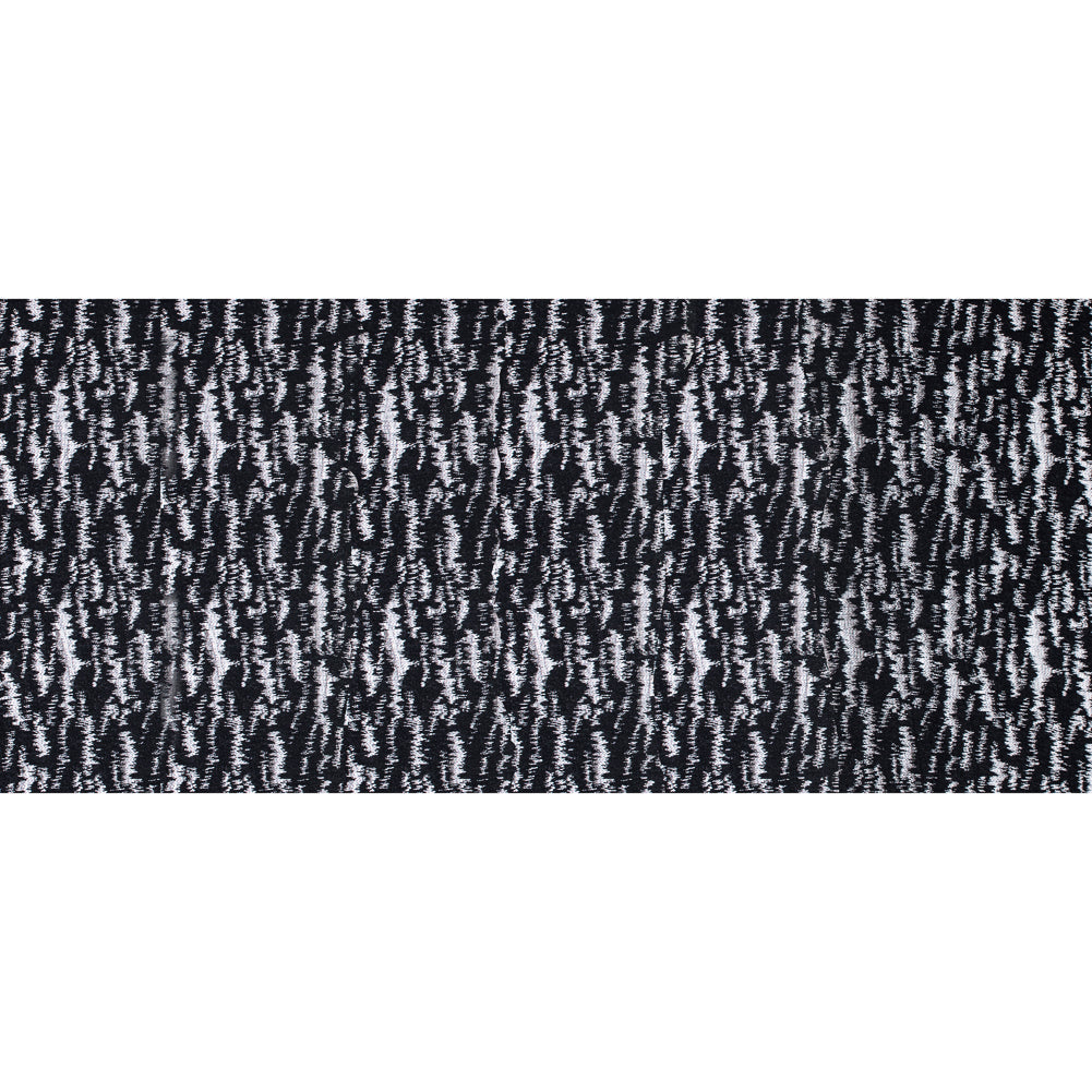 Black and Metallic Beige Ikat Brocade