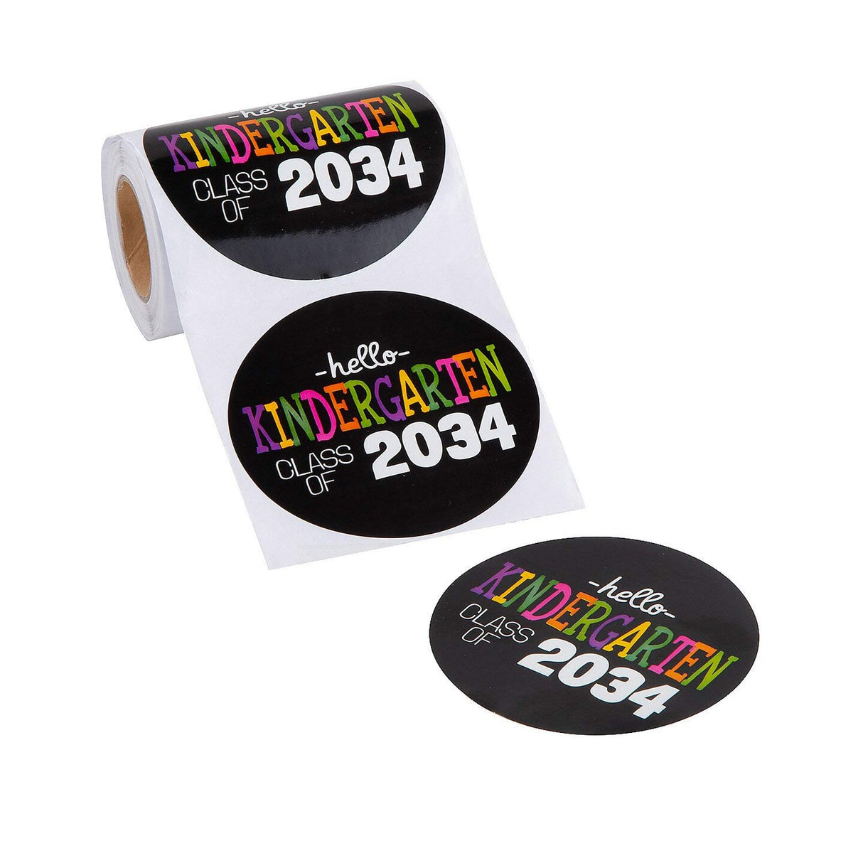 Class of 2034 Kindergarten Sticker Roll 3 Inch 100 Piece