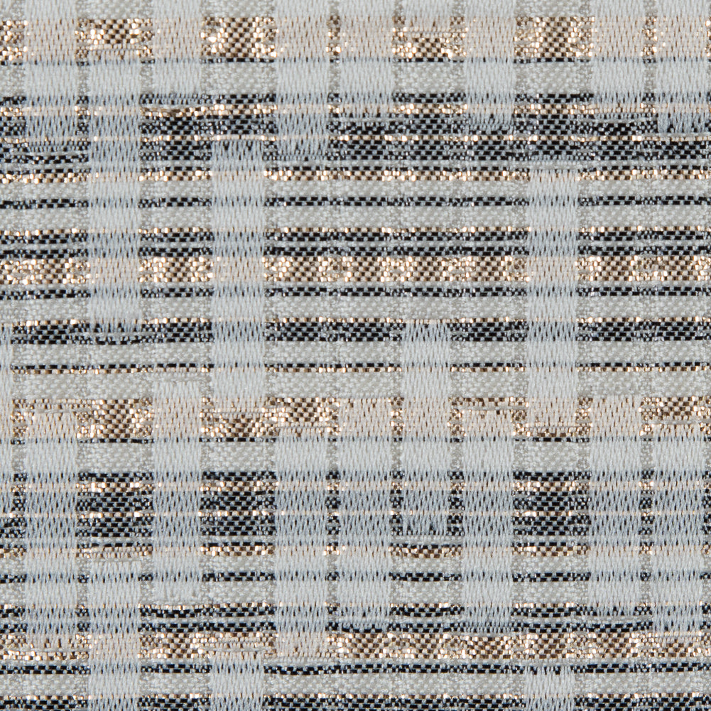 White, Gold and Black Metallic Brocade